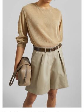 The Frankie Shop Veyra Adjustable Cuff Shorts - Biege